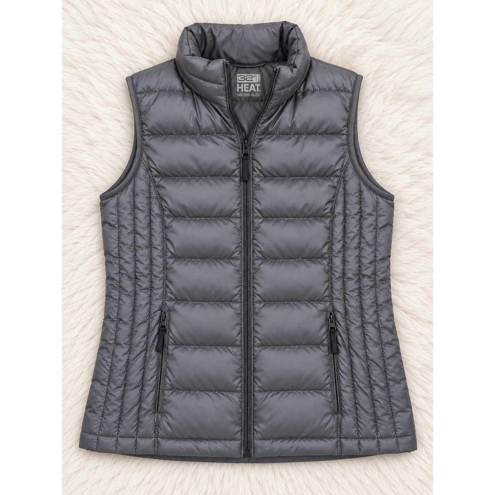 32 Degrees HEAT Women's Medium Charcoal Gray Puffer Vest